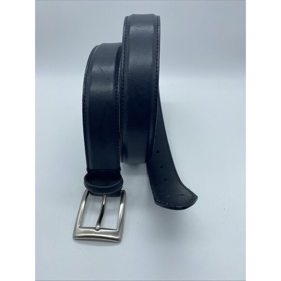 Men's Black Genuine Leather Belt Size 32 | 1 1/8" Wide | Style 8221 | Classic Fi - Picture 2 of 14